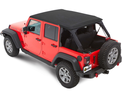 Jeep Wrangler JK 4-türer Trektop NX Plus Softtop Verdeck schwarz Twill Textil 3-lagig Bestop 07-18
