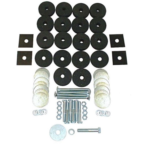 Jeep CJ & Willys Karosserieauflagegummis Karosserie Buchsen Komplettsatz schwarz Gummi 41-75