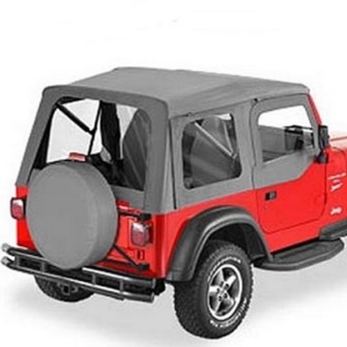 Jeep Wrangler TJ Supertop Softtop Verdeck inkl. Aufsteckfenster Grau Denim Bestop 96-06