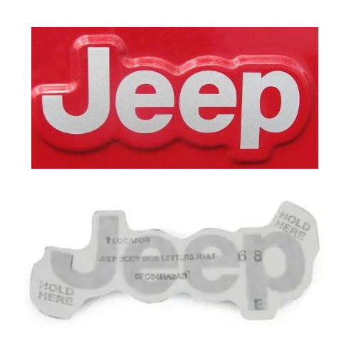 Jeep Wrangler TJ Aufkleber Schriftzug Jeep in Quarz seitlich vorne an Karosse 97-06
