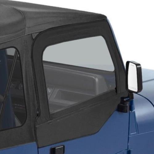 Jeep Wrangler YJ Set Aufsteckfenster runde Türecken schwarz Crush Bestop Bj. 87-95