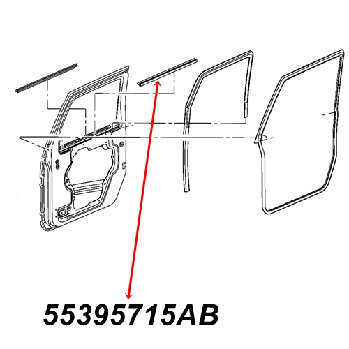 Jeep Wrangler JK ein Abstreifer Schachtleiste Dichtung Tür vorne innen 07-18