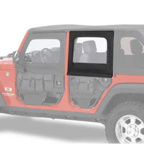 Jeep Wrangler JK 4-türer Set hintere Aufsteckfenster für High Rock Element Halbtüren Black Diamond 07-16