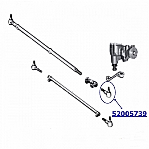 Jeep Grand Cherokee ZJ ZG Schubstangenkopf Spurstangenkopf links oben am Pitmanarm LHD 92-98