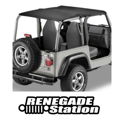 Jeep Wrangler TJ Header Bikini Top Safari Style Black Denim Bestop 96-02
