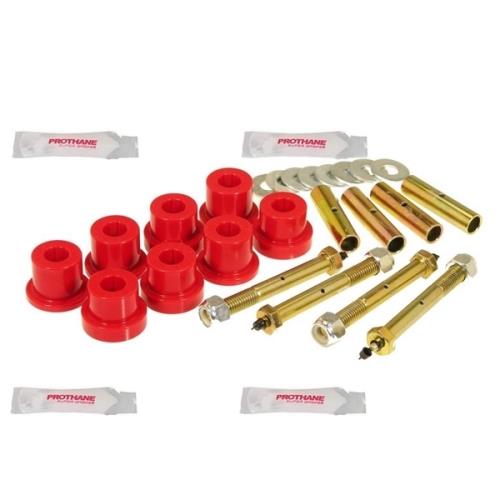 Jeep CJ Polyurethan Blattfederbuchsen Federbuchsen am Rahmen Set abschmierbar für die Blattfedern rot Prothane 76-86