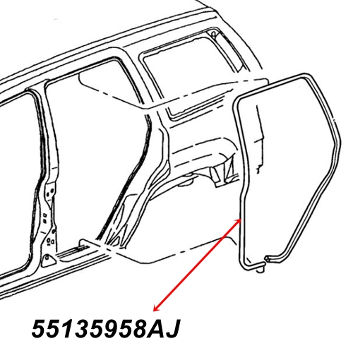 Jeep Grand Cherokee WJ WG 2er Set Türdichtung hinten an der Karosserie 99-04