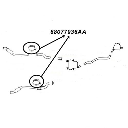 Jeep Grand Cherokee WK2 WK WH 3,6 ltr. eine Auspuffschelle Auspuffklemme vorne 11-22