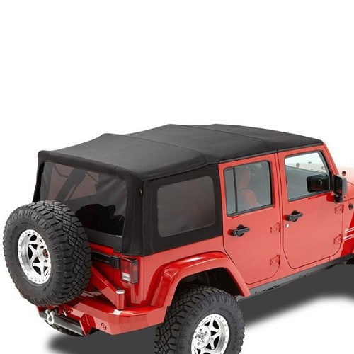 Jeep Wrangler JK 4-türer Supertop NX Klappverdeck getönte Scheiben Black Twill 3-lagig Bestop 07-18