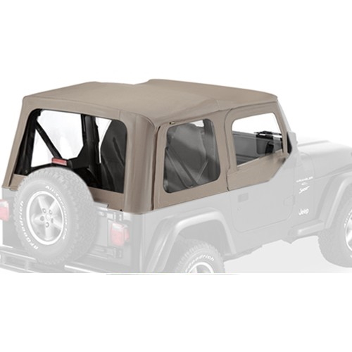 Jeep Wrangler TJ Verdeck Ersatz Verdeckhülle inkl. Aufsteckfenster Dark Tan Denim Bestop 96-02