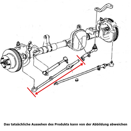 Jeep Grand Cherokee ZJ ZG V8 Schubstange rechts mit Spurstangenkopf am Achsschenkel rechts LHD 92-98
