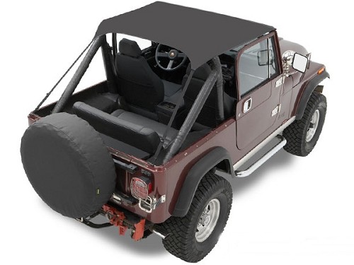 Jeep CJ CJ7 CJ8 Wrangler YJ Bikini Top Traditional Style Bla