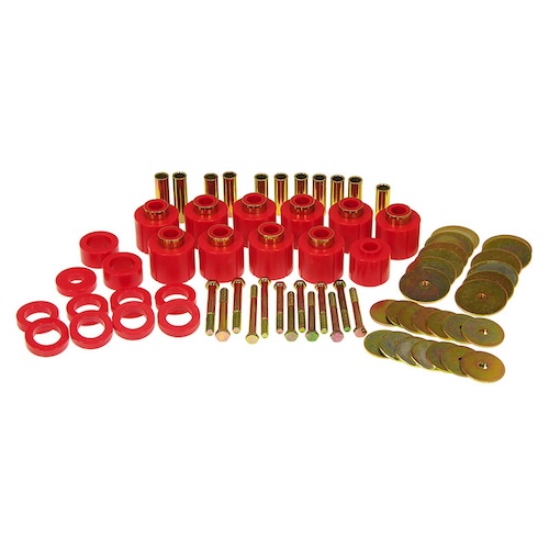 Jeep CJ CJ5 CJ7 Bodyauflage Karosserieauflage Set Auflage Karosserie Höherlegung 1" rot Prothane 80-86