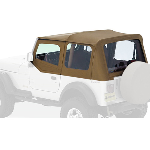 Jeep Wrangler YJ Verdeck Ersatz Verdeckhülle inkl. Aufsteckfenster Spice braun Denim Bestop 87-95