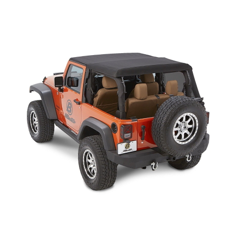 Jeep Wrangler JK 2türer Trektop NX Glide Verdeck Softtop Schwarz Twill Textil 3-lagig Bestop 07-18