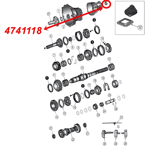 Jeep Cherokee Liberty KJ Simmerring Ausgang Ausgangswelle NV3550 Schaltgetriebe 4WD 02-04