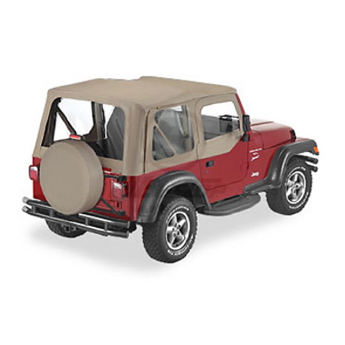 Jeep Wrangler TJ Verdeck Ersatz Verdeckhülle inkl. Aufsteckfenster Dark Tan Denim Bestop 96-02