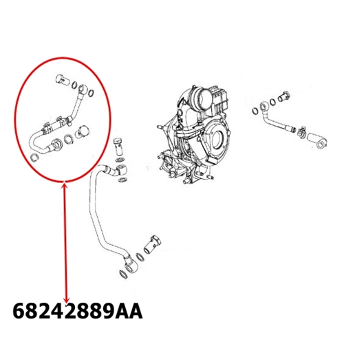 Jeep Grand Cherokee WK2 WH WK Turboleitung Einlass mit geflochtener Stahlummantelung 14-21