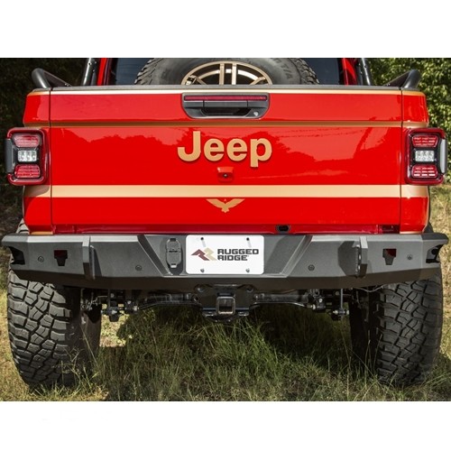 Jeep Gladiator JT verstärkte Stahl Stoßstange Stoßfänger hinten schwarz Rugged Ridge 18-
