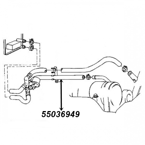 Jeep Cherokee XJ 4,0 ltr. Heizungsschlauch HVAC Schlauch Heizung Ventil zur Wasserpumpe 94-96