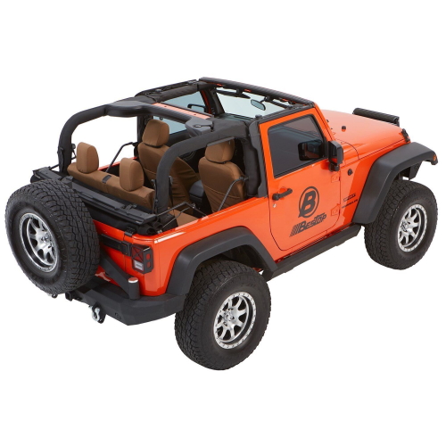 Jeep Wrangler JK 2türer Trektop NX Glide Verdeck Softtop Schwarz Twill Textil 3-lagig Bestop 07-18