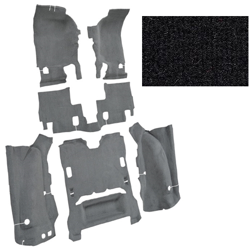 Jeep Wrangler JK 2türer Cutpile Orginal Style Standard Teppich Komplett Set Fussraum & Kofferaum schwarz 07-10