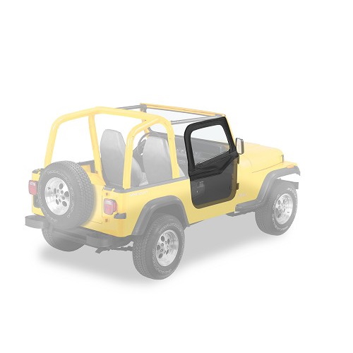 Jeep Wrangler YJ Set Aufsteckfenster runde Türecken schwarz Denim Bestop 87-95