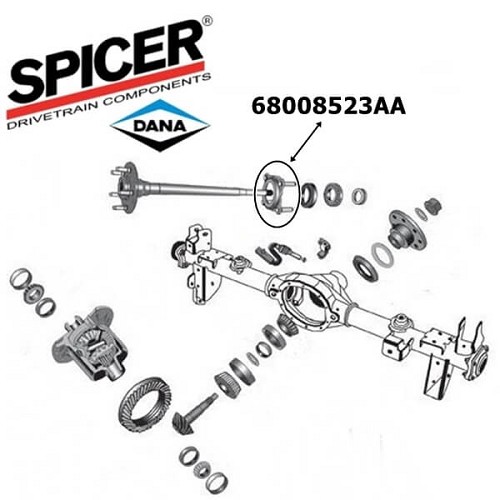 Jeep Wrangler JK Halter Simmerring Steckachse Dana 44 Hinterachse Spicer Bj. 07-18