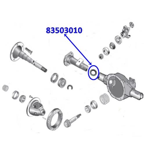 Jeep Wrangler YJ Simmerring Steckachse Achsrohr innen Dana 35 Hinterachse Spicer 87-89