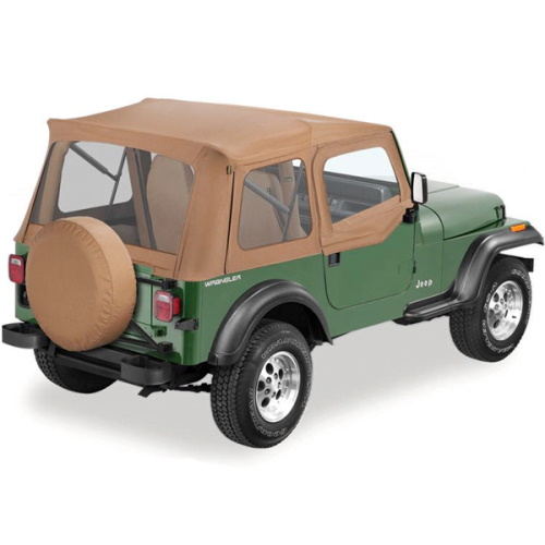 Jeep Wrangler YJ Set Aufsteckfenster runde Türecken Spice Braun Denim Bestop Bj. 87-95