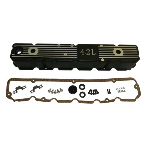 Jeep CJ 4,2 ltr. Aluminium Ventildeckel Kit Schwarz inkl. Dichtsatz 81-86