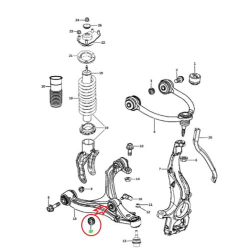 Jeep Grand Cherokee WK2 Mutter Querlenker vorne 11-15