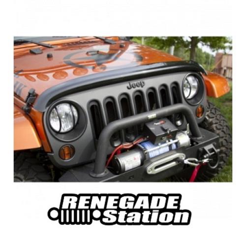 Jeep Wrangler JK Wraparound Windabweiser Steinschlagschutz Insektenschutz Motorhaube Acryl Rauchglas 07-18