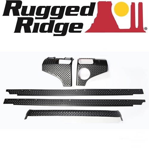 Jeep Wrangler JK 4türer Body Karosserie Armor Set in Riffelblech Optik 5-teilig 07-15