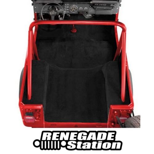 Jeep CJ CJ7 Cutpile Orginal Style Premium Teppich Komplett Set Fußraum & Kofferraum schwarz 76-86