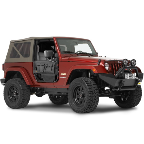 Jeep Wrangler JK Taschen Stautaschen Set vorne für Element High Rock Halbtüren schwarz Diamond 07-18