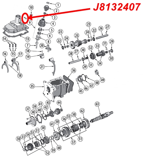 Jeep CJ Sicherungsstift Schaltbolzen Schalthebel  T176 & T177 Schaltgetriebe 80-86