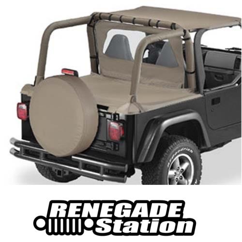 Jeep Wrangler TJ Duster Deck Cover Laderaum Abdeckung Dark Tan Denim Bestop 96-06