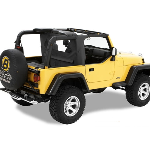 Jeep Wrangler TJ Windjammer Windschott Wrap Around Stil schwarz Denim Bestop 96-02