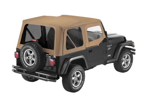Jeep Wrangler YJ Ersatzverdeck inkl. Aufsteckfenster für Orginal Verdeck Hülle Spice Denim Bestop 87-95