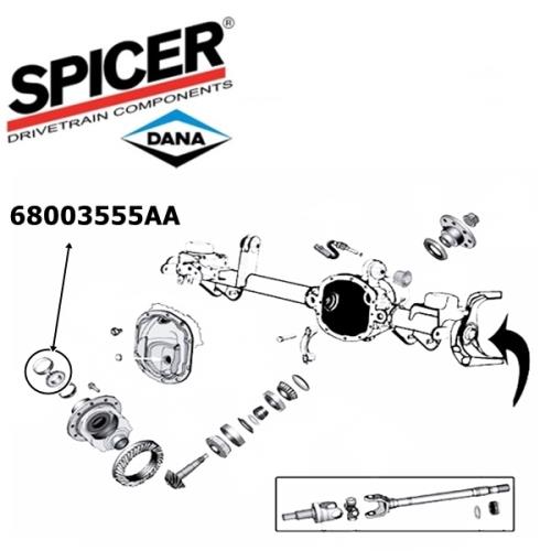 Jeep Wrangler JK Rubicon Differential Korblager Satz 4-teilig Tru-Lok Dana 44 Vorderachse Spicer 07-18