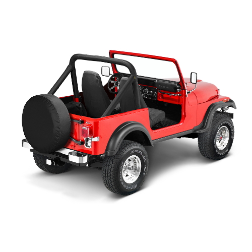 Jeep CJ Wrangler YJ TJ JK Radhülle Reserveradhülle Ersatzradhülle Ersatzradabdeckung Black Denim 28'' x 8'' Bestop Bj. 55-18