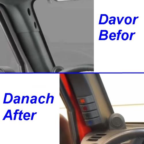 Jeep Wrangler JK Konsole Schalterkonsole mit 4 Schalter am Scheibenrahmen A-Säule Daystar 07-10