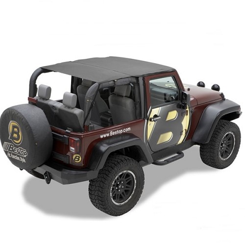 Jeep Wrangler JK 2türer Header Bikini Top Safari Style Black Diamond Bestop 10-18
