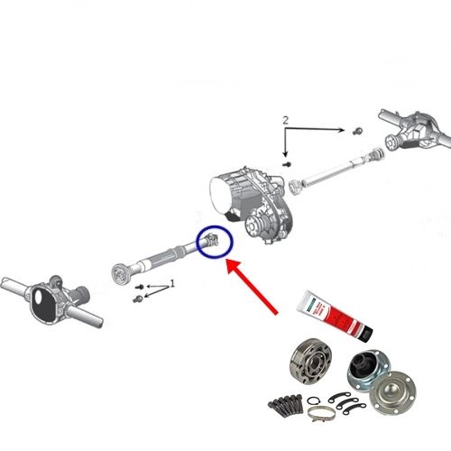 Jeep Commander XH XK Benziner Kardanwellengelenk Rep Set Gelenk für die vordere Kardanwelle hinteres Gelenk zum Getriebe 06-10
