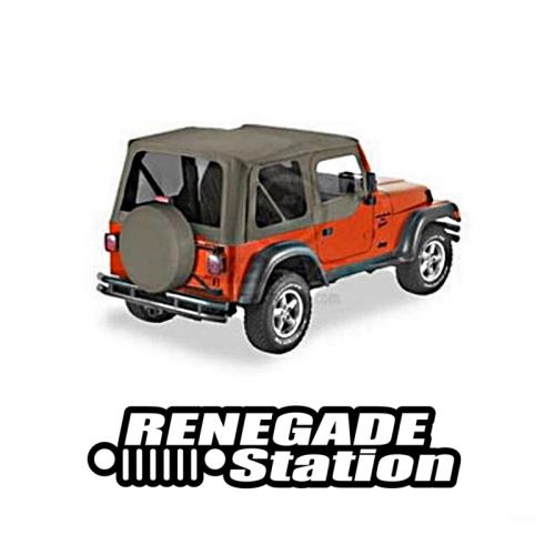 Jeep Wrangler TJ Ersatzverdeck Softtop Verdeck Hülle mit Steckfenster Khaki Sailcloth Bestop 96-06