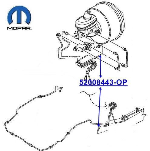 Jeep Wrangler TJ Bremsleitung vorne links ohne ABS Orginal M