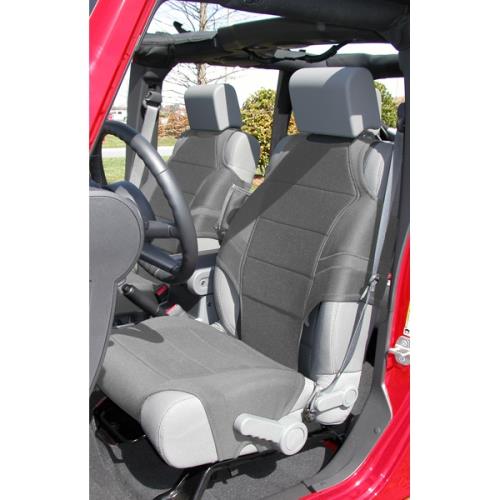 Jeep Wrangler JK Sitzbezüge Sitzbezug Sitzschoner Neopren grau vorne mit Staufächern 07-18