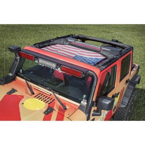 Jeep Wrangler JK Eclipse Bikini Top Mesh mit USA Flagge 07-18