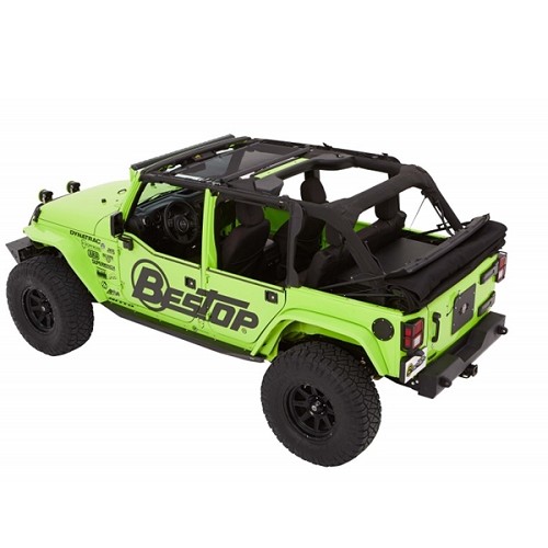 Jeep Wrangler JK auziehbarer Sonnenschutz Rollo Bikini Top für Softtop Mesh Bestop 07-18